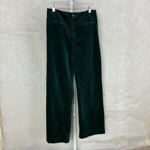 Maeve By Anthropologie Green Corduroy The Colette Wide Leg Pants 32